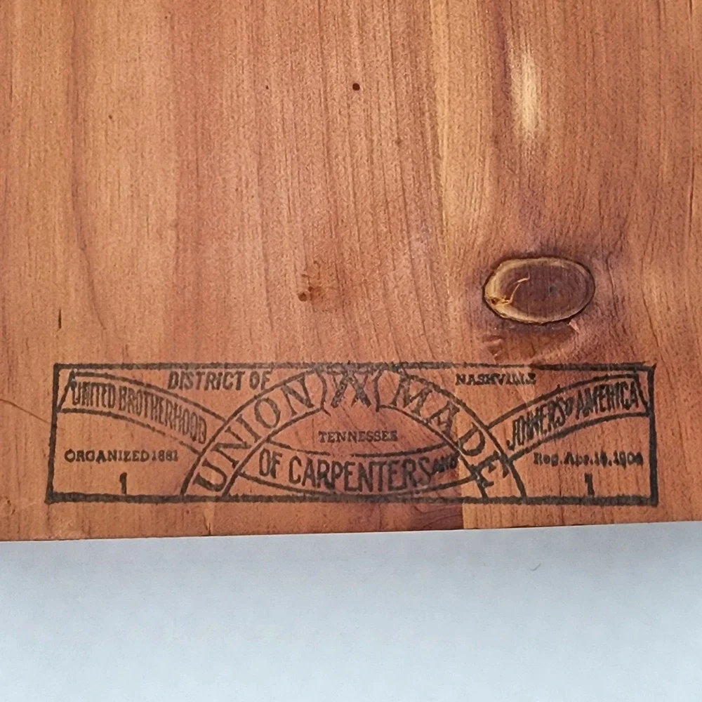 Vintage Memorial Holy Bible Cedar Box Allied‎ Industrial Workers Union Local 428